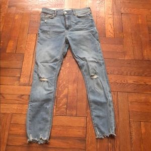 Zara the high waist torn jeans NWT